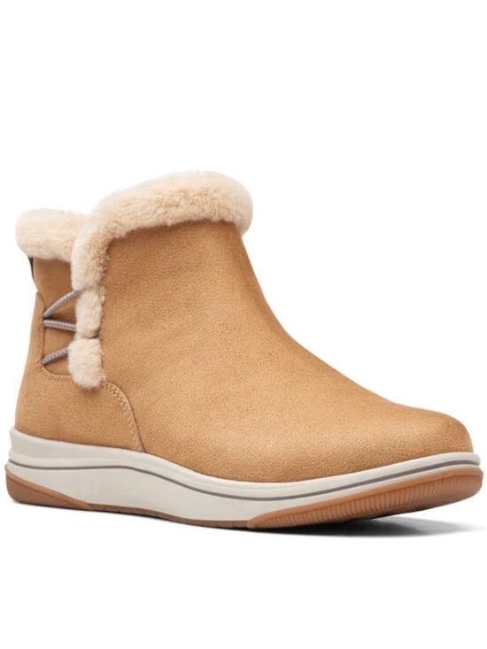 Clarks Breeze Shoes - Clarks Breeze Fur Ankle Booties Tan Faux Fur Size 7W NWT